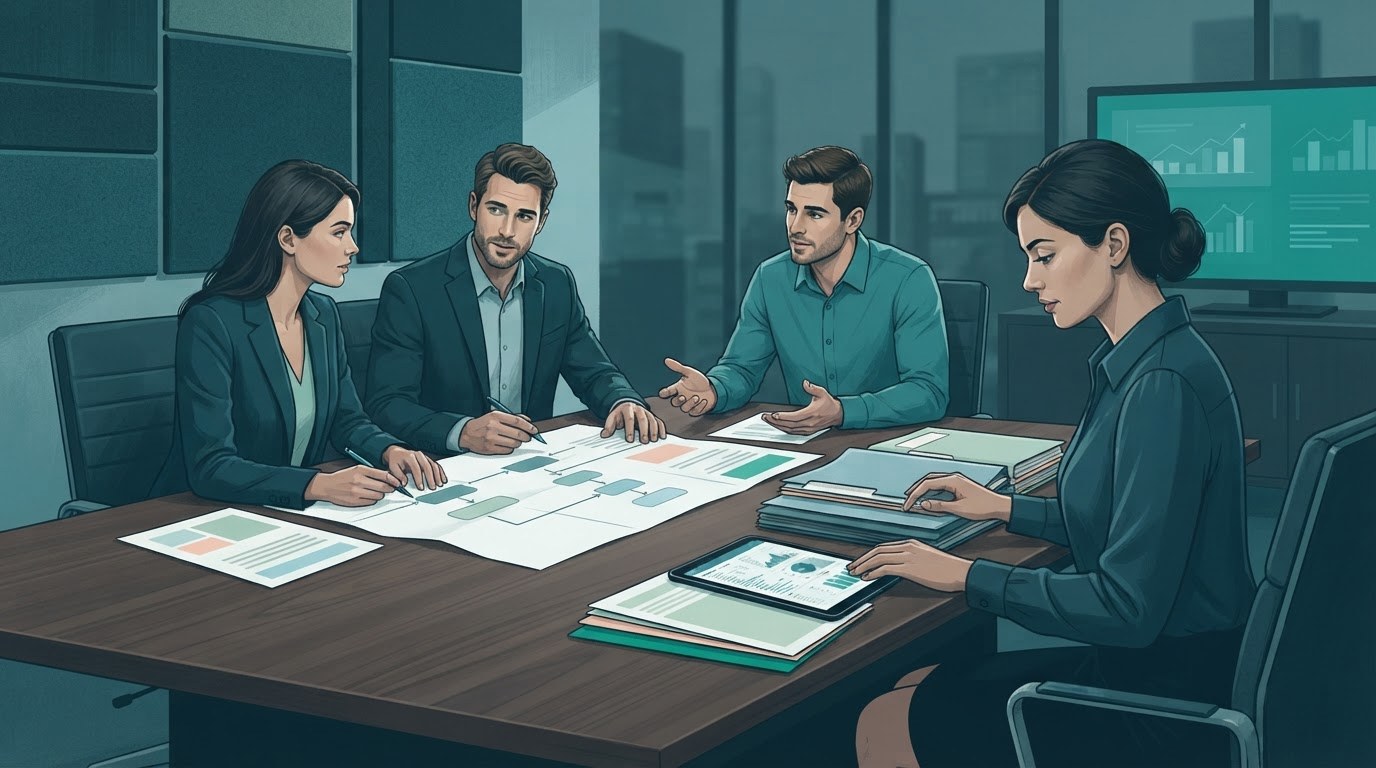 Experienced executive assistant reviewing leadership priorities and confidential work while showing senior executive assistant job duties